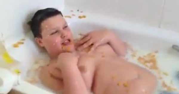 Time to celebrate with a cereal bath!